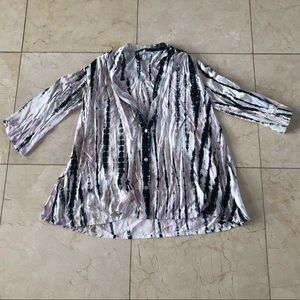 Ava Sky NWOT Tye-Dye Oversized Blouse Size XS